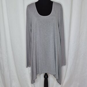 Bryn Walker Lora Tunic in Light Gray with a Sharkbite Hemline - Size L